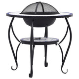 NNEVL Mosaic Fire Pit Table Blue and White 68 cm Ceramic
