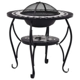 NNEVL Mosaic Fire Pit Table Black and White 68 cm Ceramic