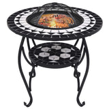 NNEVL Mosaic Fire Pit Table Black and White 68 cm Ceramic
