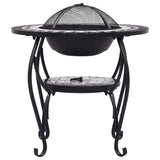 NNEVL Mosaic Fire Pit Table Black and White 68 cm Ceramic