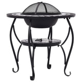 NNEVL Mosaic Fire Pit Table Black and White 68 cm Ceramic