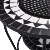 NNEVL Mosaic Fire Pit Table Black and White 68 cm Ceramic