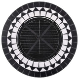 NNEVL Mosaic Fire Pit Table Black and White 68 cm Ceramic