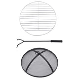 NNEVL Mosaic Fire Pit Table Black and White 68 cm Ceramic