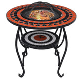 NNEVL Mosaic Fire Pit Table Terracotta and White 68 cm Ceramic