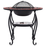 NNEVL Mosaic Fire Pit Table Terracotta and White 68 cm Ceramic