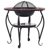 NNEVL Mosaic Fire Pit Table Terracotta and White 68 cm Ceramic
