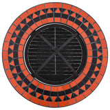 NNEVL Mosaic Fire Pit Table Terracotta and White 68 cm Ceramic