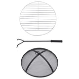 NNEVL Mosaic Fire Pit Table Terracotta and White 68 cm Ceramic