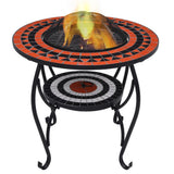 NNEVL Mosaic Fire Pit Table Terracotta and White 68 cm Ceramic