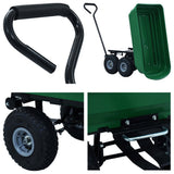 NNEVL Garden Tipping Hand Cart 300 kg 75L Green