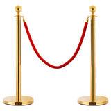 NNEVL 3 Piece VIP Queue Barrier Set Stainless Steel Gold