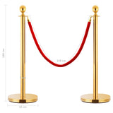 NNEVL 3 Piece VIP Queue Barrier Set Stainless Steel Gold