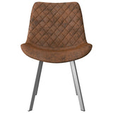 NNEVL Dining Chairs 2 pcs Brown Faux Suede Leather
