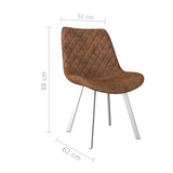NNEVL Dining Chairs 2 pcs Brown Faux Suede Leather