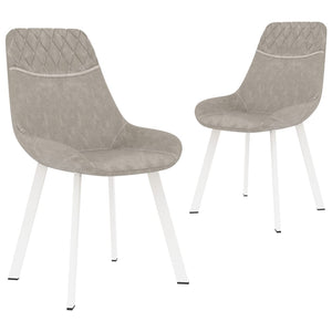 NNEVL Dining Chairs 2 pcs Light Grey Faux Leather
