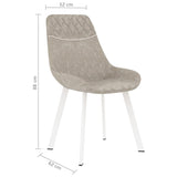 NNEVL Dining Chairs 2 pcs Light Grey Faux Leather
