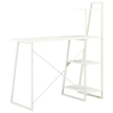 NNEVL Desk with Shelving Unit White 102x50x117 cm