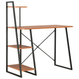 NNEVL Desk with Shelving Unit Black and Brown 102x50x117 cm