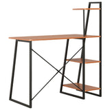 NNEVL Desk with Shelving Unit Black and Brown 102x50x117 cm