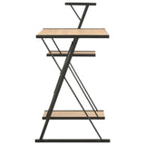NNEVL Desk with Shelf Black and Oak 116x50x93 cm