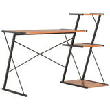 NNEVL Desk with Shelf Black and Brown 116x50x93 cm