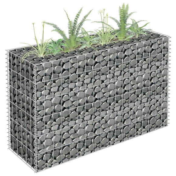 NNEVL Gabion Raised Bed Galvanised Steel 90x30x60 cm