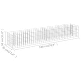 NNEVL Gabion Raised Bed Galvanised Steel 180x30x30 cm