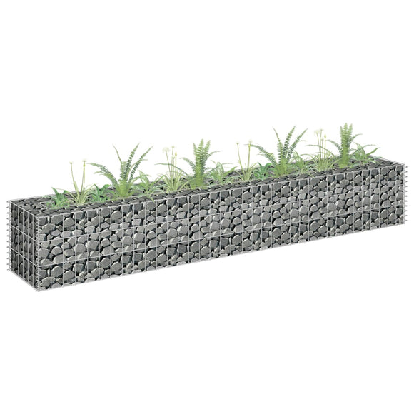 NNEVL Gabion Raised Bed Galvanised Steel 180x30x30 cm