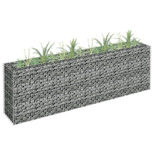 NNEVL Gabion Raised Bed Galvanised Steel 180x30x60 cm