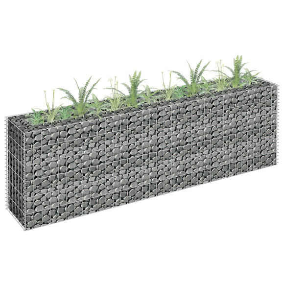 NNEVL Gabion Raised Bed Galvanised Steel 180x30x60 cm