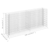 NNEVL Gabion Raised Bed Galvanised Steel 180x30x90 cm