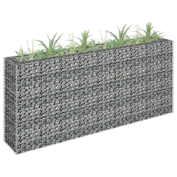 NNEVL Gabion Raised Bed Galvanised Steel 180x30x90 cm