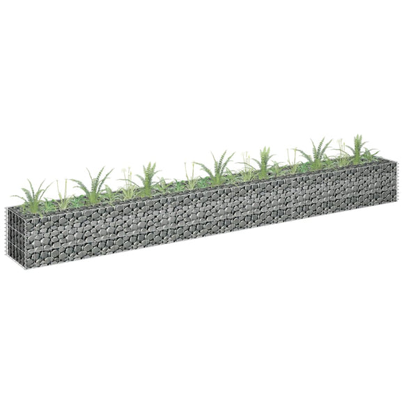 NNEVL Gabion Raised Bed Galvanised Steel 270x30x30 cm