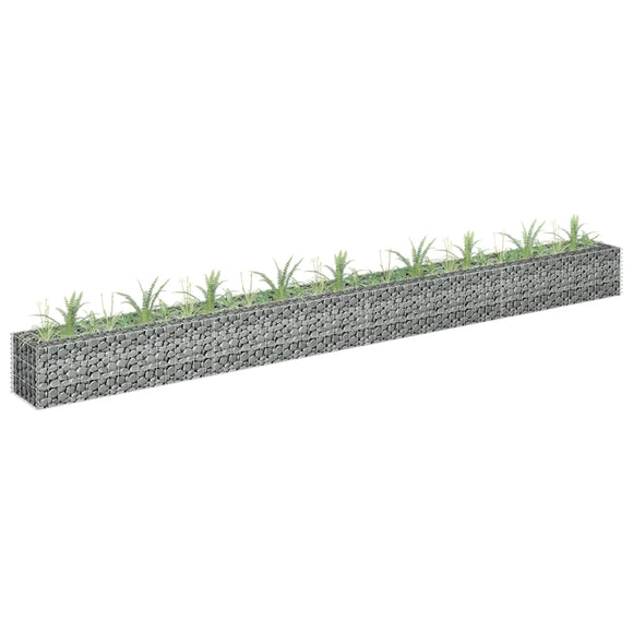 NNEVL Gabion Raised Bed Galvanised Steel 360x30x30 cm