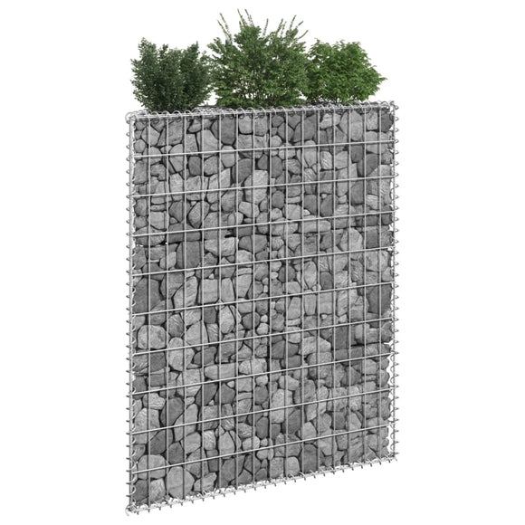 NNEVL Trapezium Gabion Raised Bed Galvanised Steel 100x20x100 cm