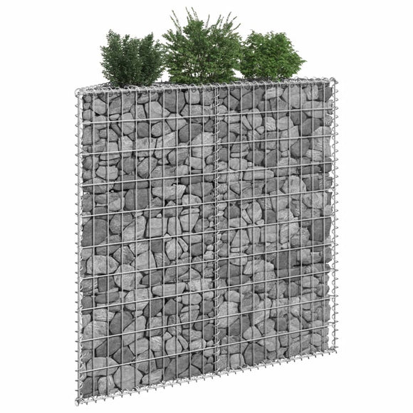 NNEVL Trapezium Gabion Raised Bed Galvanised Steel 100x20x100 cm