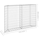 NNEVL Trapezium Gabion Raised Bed Galvanised Steel 150x20x100 cm