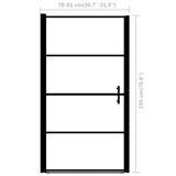 NNEVL Shower Door Tempered Glass 81x195 cm Black