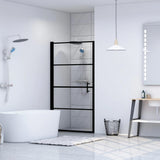 NNEVL Shower Door Tempered Glass 81x195 cm Black