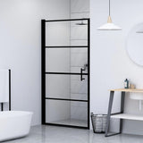 NNEVL Shower Door Tempered Glass 91x195 cm Black