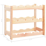 NNEVL Wine Rack for 12 Bottles Solid Wood Pine