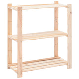 NNEVL 3-Tier Storage Rack 80x38x90 cm Solid Wood Pine 150 kg