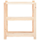NNEVL 3-Tier Storage Rack 80x38x90 cm Solid Wood Pine 150 kg