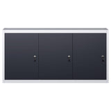 NNEVL Wall Mounted Tool Cabinet Industrial Style Metal Grey and Black