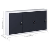NNEVL Wall Mounted Tool Cabinet Industrial Style Metal Grey and Black