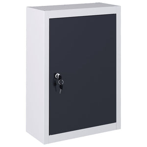 NNEVL Wall Mounted Tool Cabinet Industrial Style Metal Grey and Black