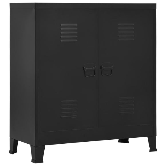 NNEVL Filing Cabinet Industrial Black 90x40x100 cm Steel