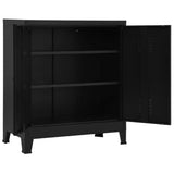 NNEVL Filing Cabinet Industrial Black 90x40x100 cm Steel