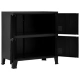 NNEVL Filing Cabinet with 4 Doors Industrial Black 75x40x80 cm Steel